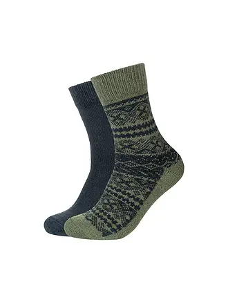 CAMANO | Herren Kuschelsocken Cosy 2er Pkg. | dunkelgrün